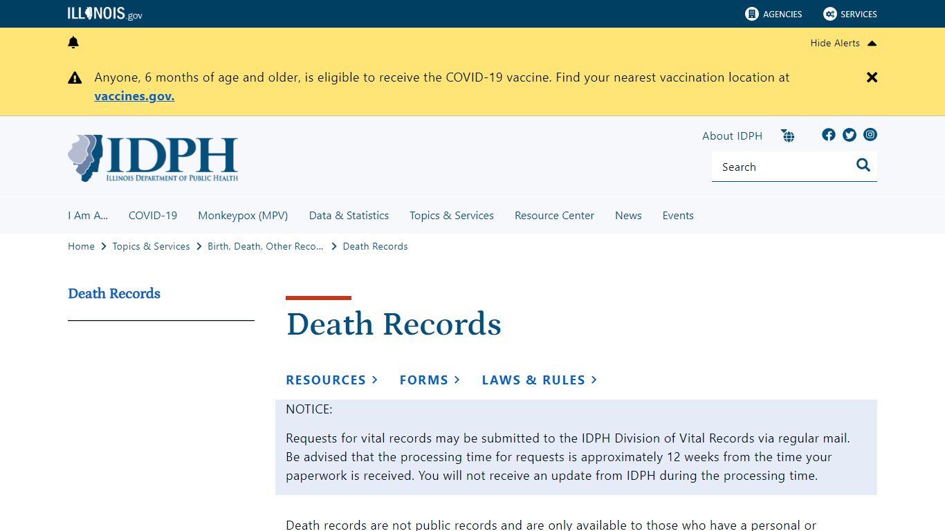 Death Records - dph.illinois.gov